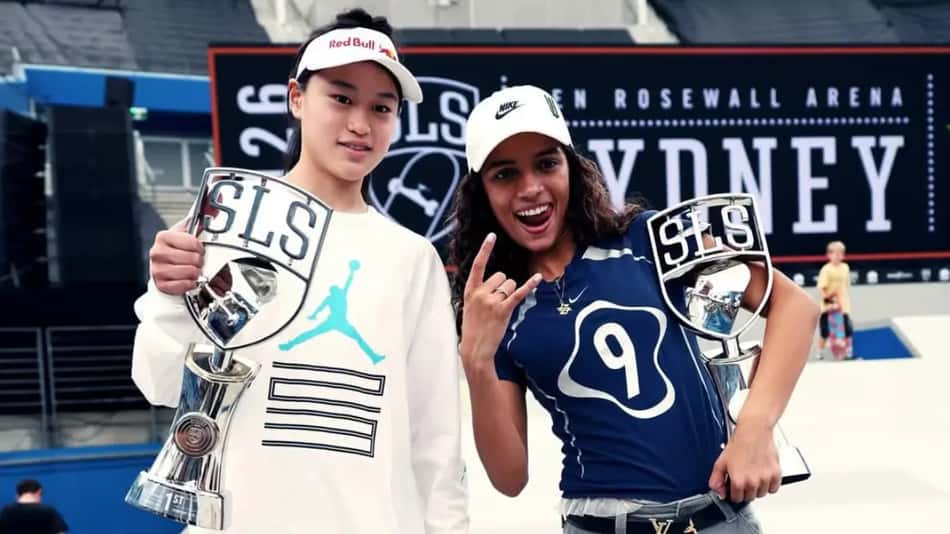 Rayssa Leal e Ginwoo Onodera no SLS Championship 2026 (Foto: Divulgação)