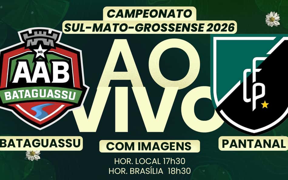 Bataguassu e Pantanal se enfrentam com transmissão ao vivo e com imagens do LANCE!TV