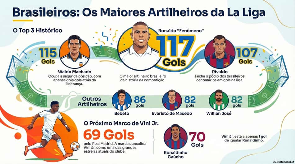 Vini Jr supera Neymar e se aproxima de marca de gols de Ronaldinho Gaúcho em La Liga