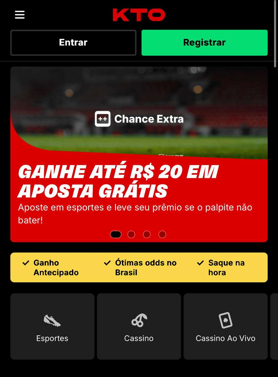 Captura de tela da promoção Chance Extra na KTO, um dos melhores sites para apostar na Libertadores.