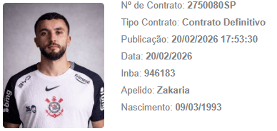 Zakaria Labyad apareceu no BID da CBF e pode estrear pelo Corinthians