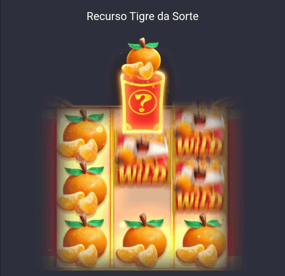 Captura de tela do tigre soltando a carta e ativando o Tigre da Sorte.