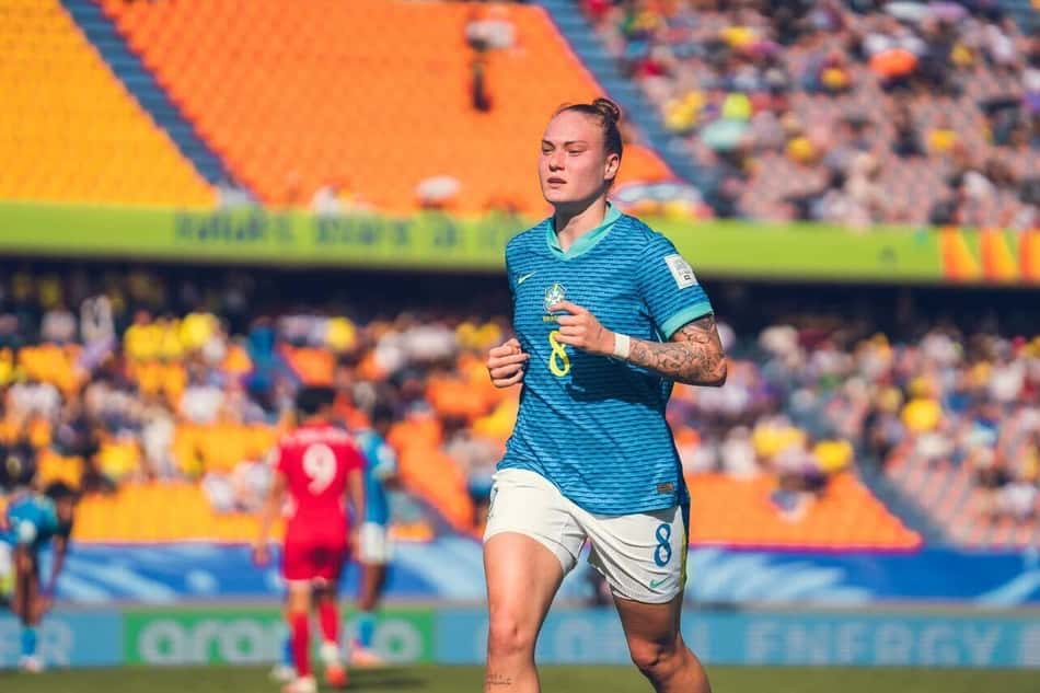 Maiara atuando pela Seleção Brasileira. (Foto: Divulgação)