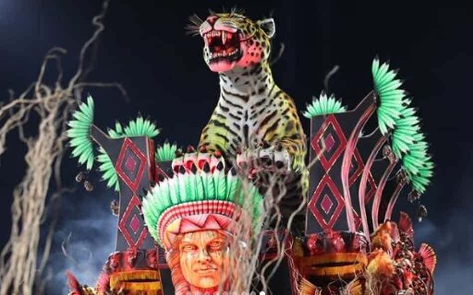 Alegoria da Dragões da Real no Carnaval de 2026 (Foto: Woody Henrique/Liga SP)