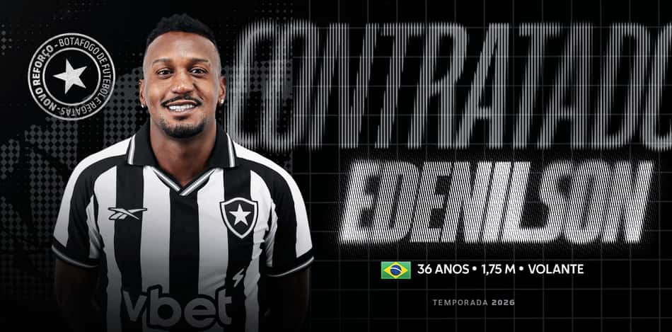 Edenílson é o novo reforço do Botafogo (Foto: Divulgação/Botafogo)