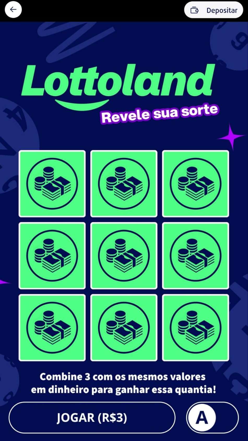 Captura de tela da raspadinha Lottoland.