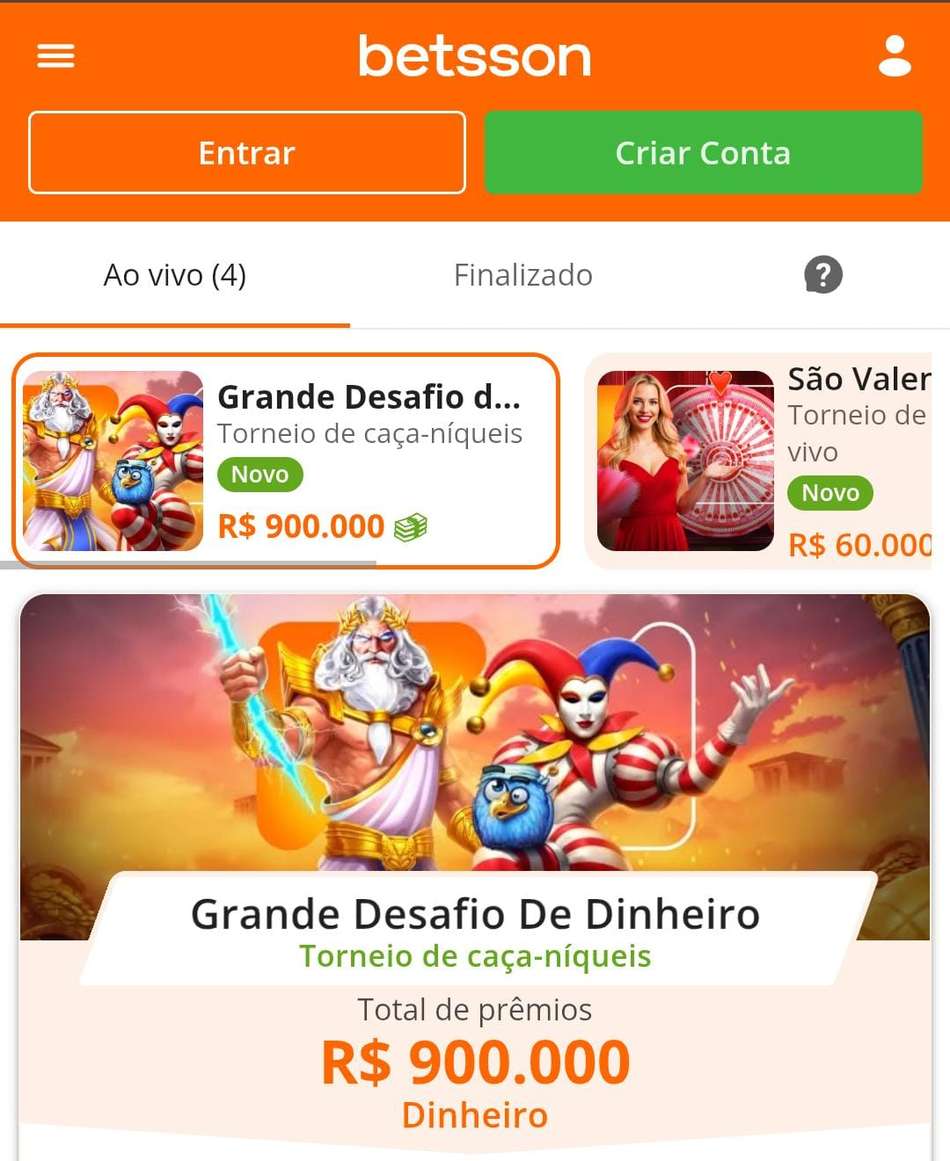 Captura de tela do Grande Desafio de Dinheiro da Betsson, que distribui R$900 mil em prêmios via Pix.
