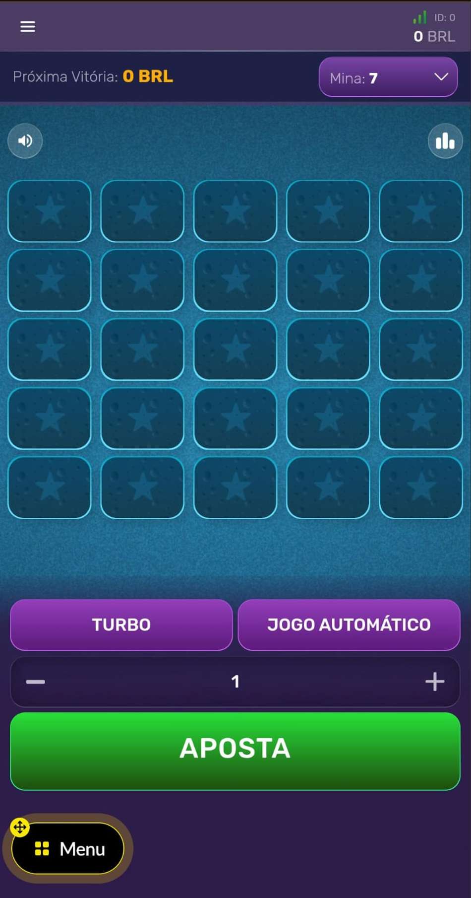 Captura de tela do jogo Turbo Mines no cassino Betboom.