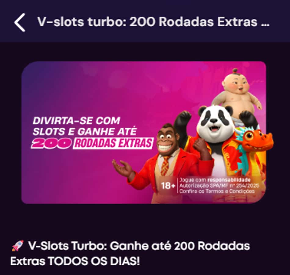 Promoção V-Slots Turbo da VBet com até 200 rodadas extras em slots