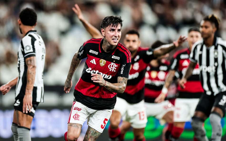 Erick Pulgar comemora gol do Flamengo contra o Botafogo (Foto: Gilvan de Souza/Flamengo)