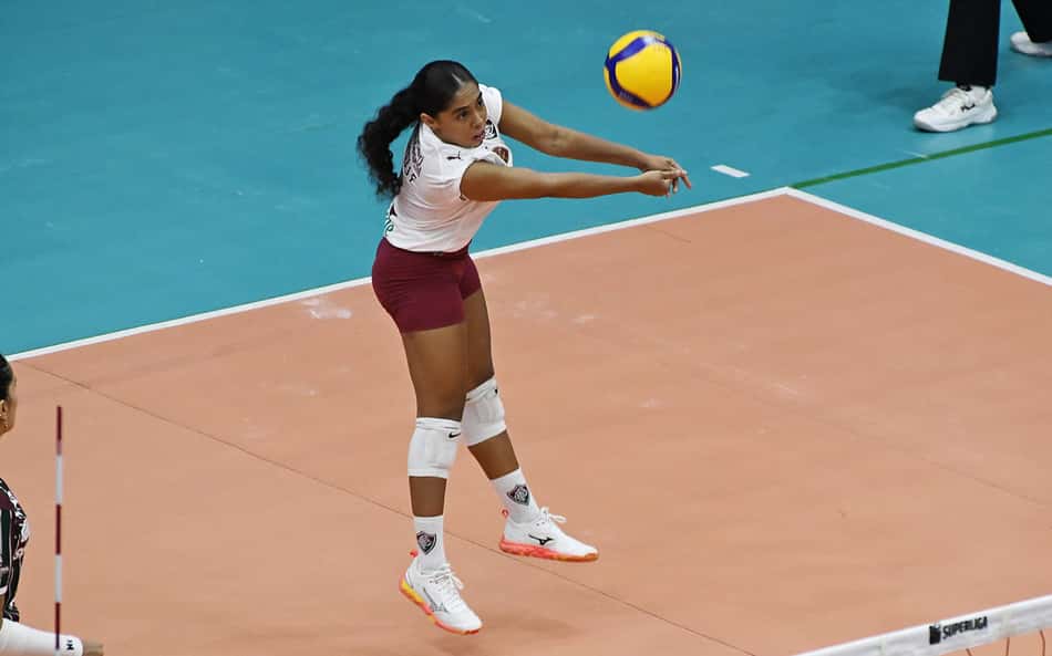 Marcelle em vitória do Fluminense sobre o Tijuca no returno da Superliga Feminina 25/26 (Foto: Mailson Santana/ Fluminense FC)