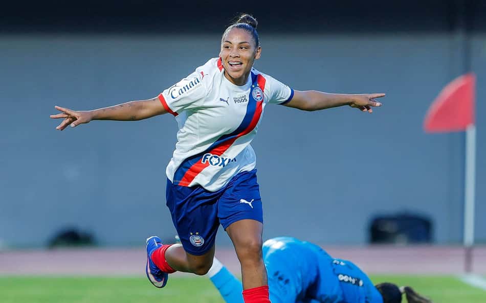 Wendy Carballo comemora gol pelo Bahia. (Foto: Rafael Rodrigues/EC Bahia)