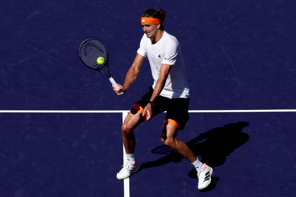 O alemão Alexander Zverev na vitória sobre o francês Arthur Fils