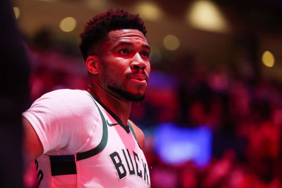 Giannis Antetokounmpo no Milwaukee Bucks x Miami Heat (Foto: Tomas Diniz Santos / GETTY IMAGES NORTH AMERICA / Getty Images via AFP)