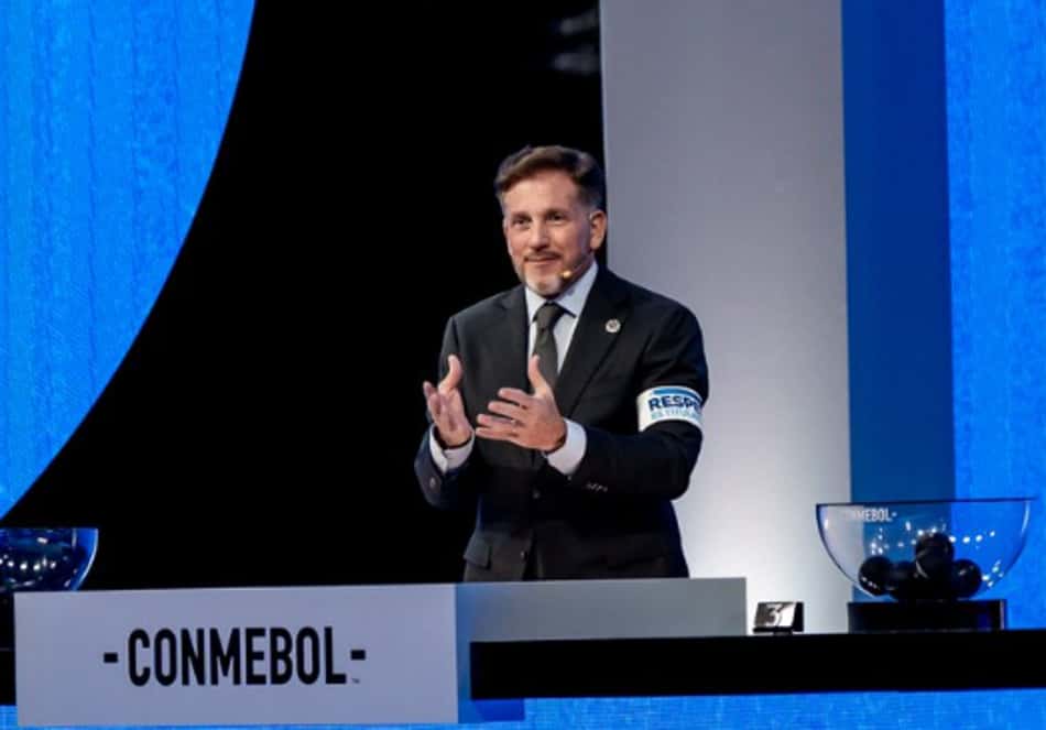Alejandro Domínguez, presidente da Conmebol, comenta sede da final da Libertadores de 2027 (Foto: Divulgação/Conmebol)