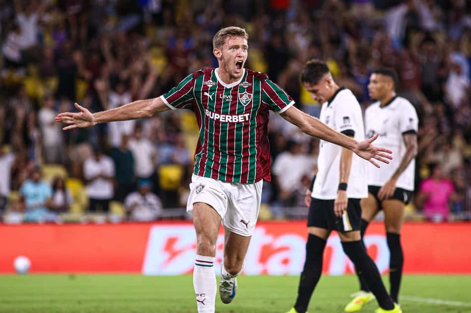 Castillo comemora o primeiro gol com a camisa do Fluminense no duelo contra o Atlético-MG (João Luna Photo Premium Gazeta Press)