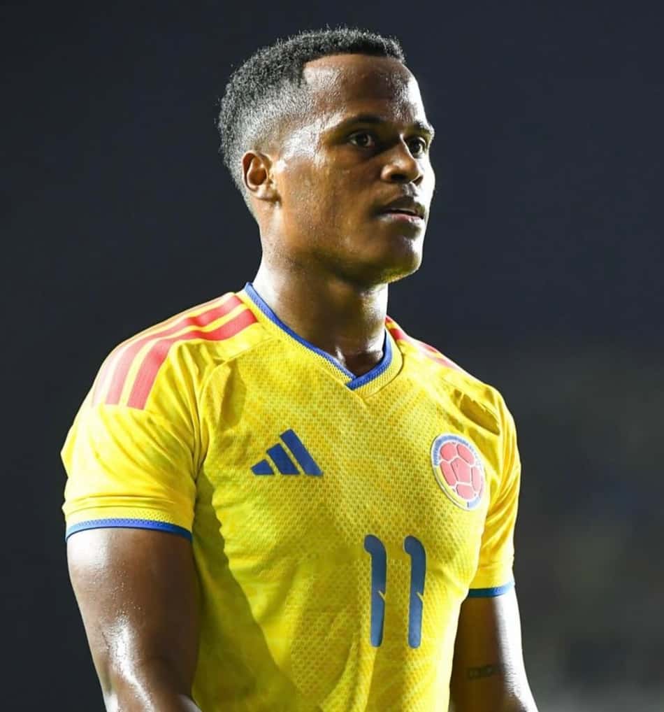 Jhon Arias, do Palmeiras, em amistoso pela Colômbia (Foto: Reprodução Instagram Arias)