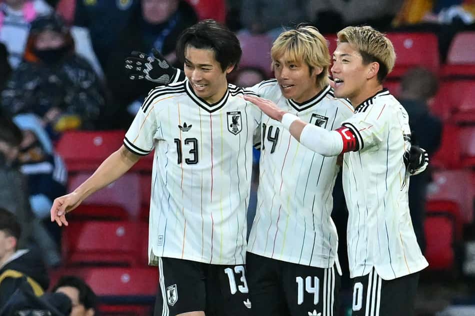 Adversário do Brasil na Copa do Mundo, a Escócia perdeu para o Japão por 1 a 0 (Foto: ANDY BUCHANAN / AFP)