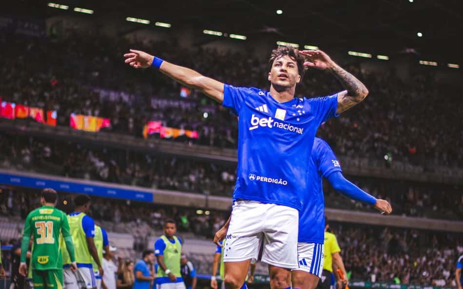 Kaio Jorge comemora gol contra o Atlético (Foto: Clayton Carvalho Fernandes/Gazeta Press)   