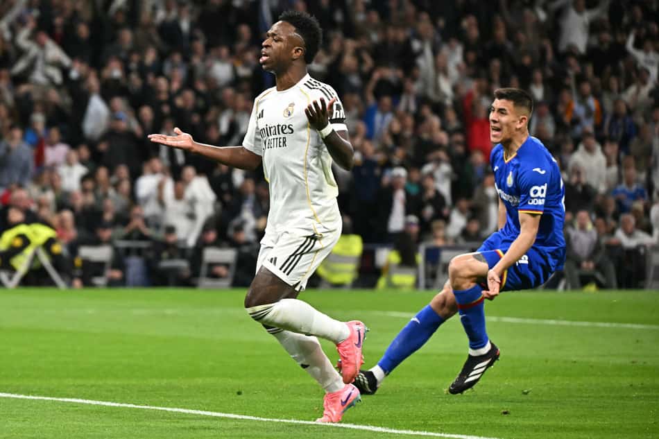 Vini Jr lamenta chance desperdiçada em Real Madrid x Getafe