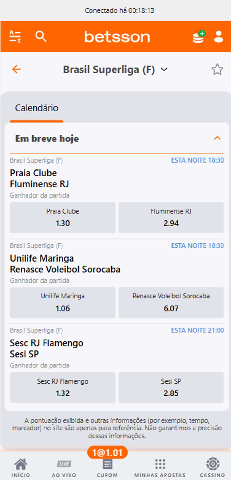 Apostas de vôlei na Betsson com jogos da Superliga feminina do Brasil