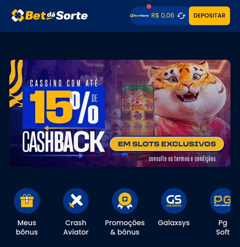 Captura de tela do cassino Bet Dá Sorte