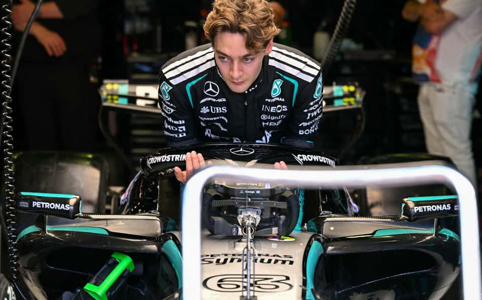 George Russell assume a ponta da F1 no treino livre 3; Bortoleto surpreende
