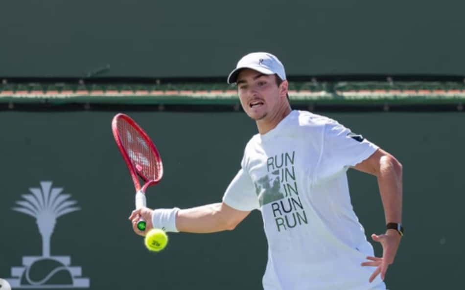 João Fonseca em treino em Indian Wells (Reprodução)