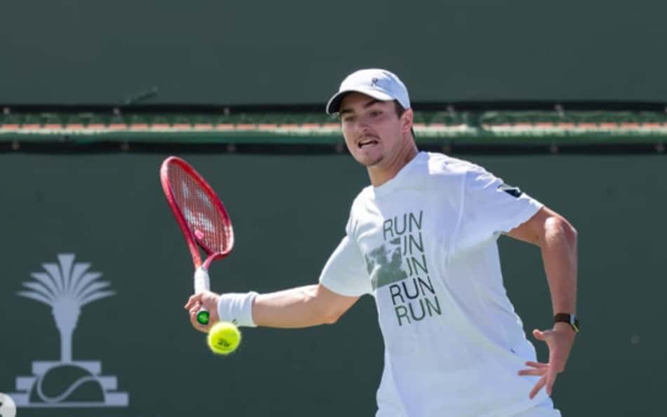 João Fonseca em treino em Indian Wells (Reprodução)