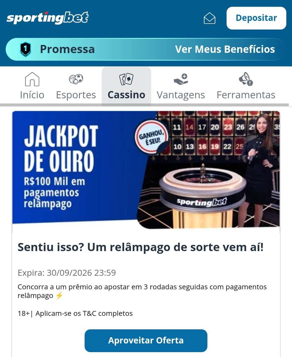 Captura de tela do Jackpot de Ouro do cassino Sportingbet.