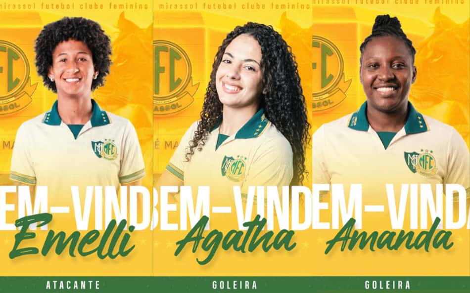 Emelli, Agatha e Amanda, novas jogadoras do Mirassol. (Divulgalção)