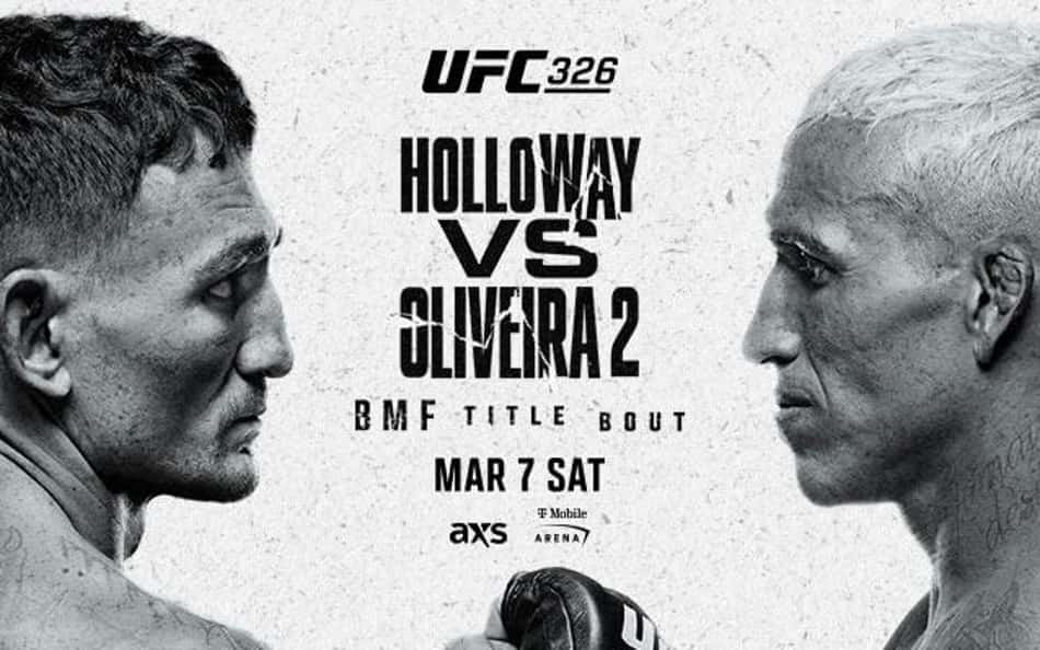 Card oficial do UFC 326, com Charles do Bronx e Max Holloway (Foto: Reprodução)