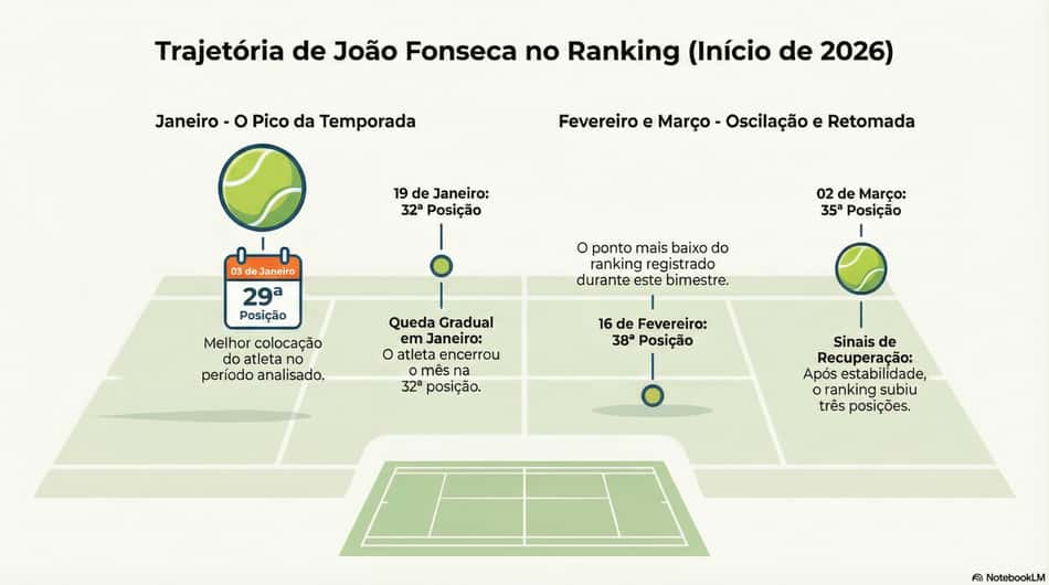 A evolução do ranking de João Fonseca em 2026 (Reprodução)
