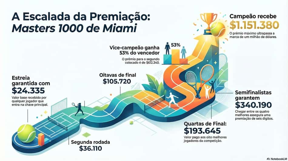 Gráfico mostra a premiação do Masters 1000 de Miami (Reprodução)