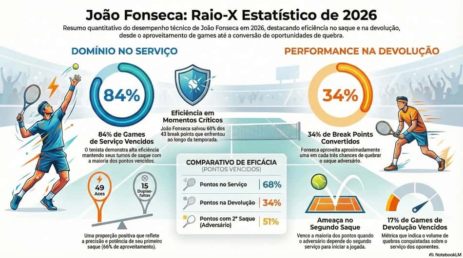 Gráfico mostra números de João Fonseca em 2026 (Reprodução)