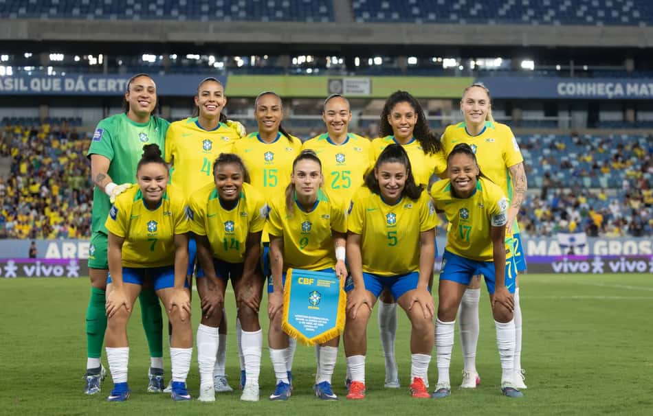 Time titular da Seleção Brasileira no duelo contra a Coreia do Sul na Fifa Series (Lívia Villas Boas/CBF)