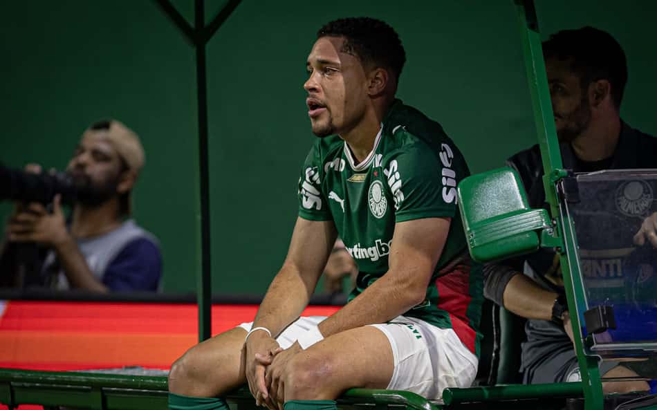 Camisa 9 do Palmeiras deixou o campo chorando após lesão no tornozelo. (Foto: Phd Press/Thenews2/Folhapress)
