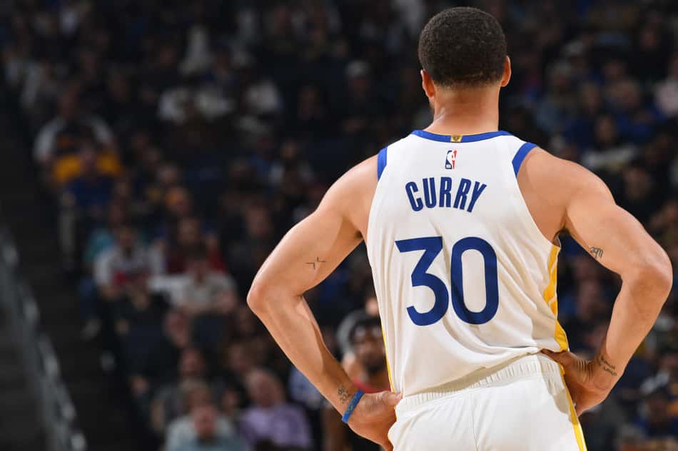Stephen Curry volta a jogar após dois meses parado. Houston Rockets x Golden State Warriors (Foto: Noah Graham/Getty Images via AFP)