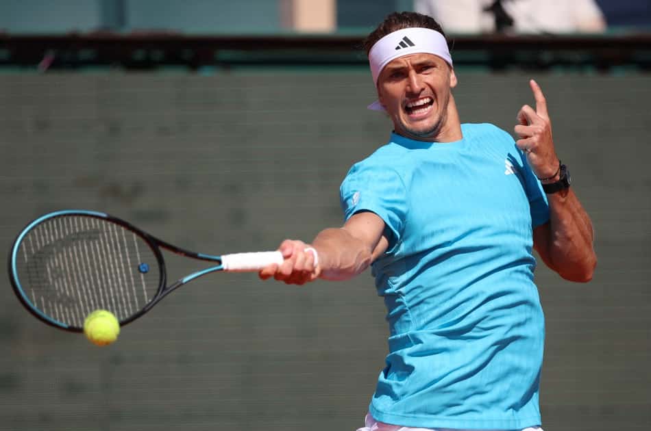 O alemão Alexander Zverev na vitória sobre o belga Zizou Bergs em Monte Carlo