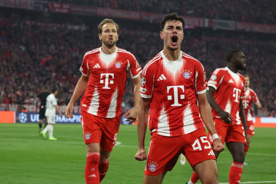 Kane empata novamente para o Bayern contra o Real nas quartas da Champions