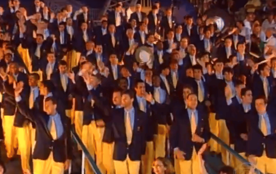 Delegação brasileira na cerimônia de abertura das Olimpíadas de Atlanta 1996 (Foto: Reprodução/ TV Globo)