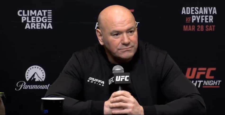 Dana White em coletiva de imprensa do UFC (Foto: Reprodução/X)