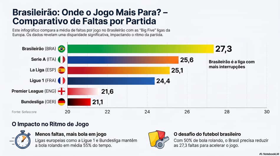 Faltas por jogo Brasileirão