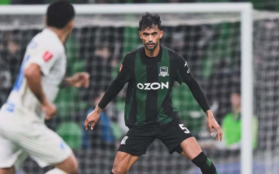 Jubal Jr, ex-Santos, em ação pelo Krasnodar (Foto: Divulgação / FC Krasnodar)