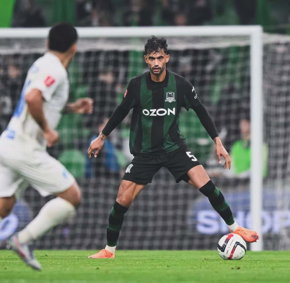 Jubal Jr, ex-Santos, em ação pelo Krasnodar (Foto: Divulgação / FC Krasnodar)