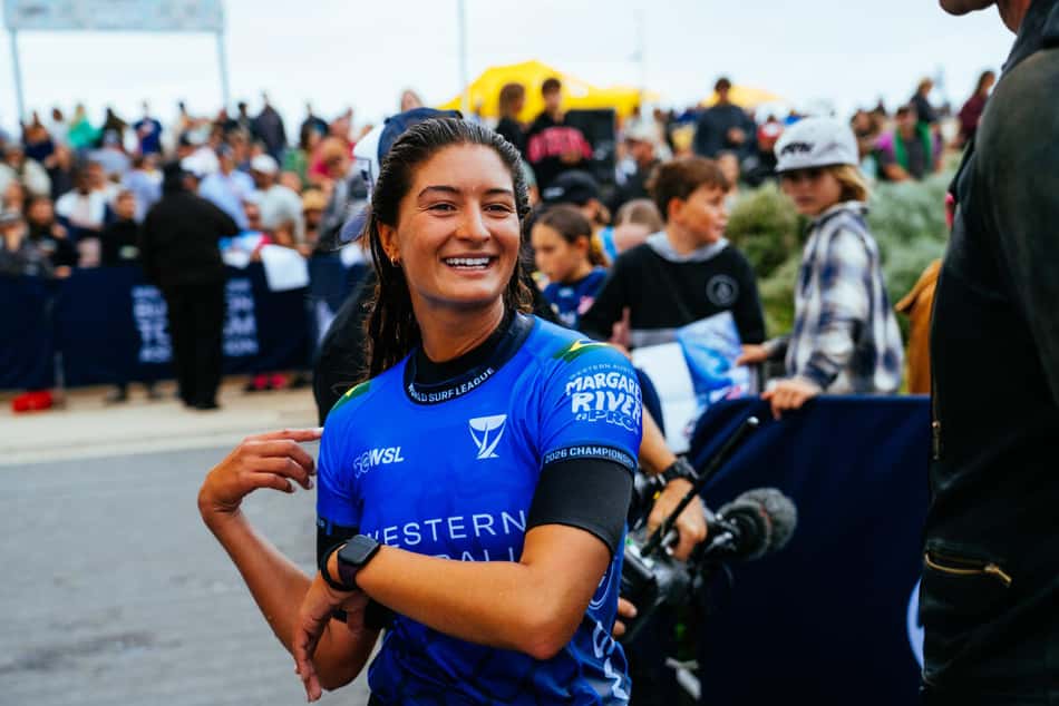 Luana Silva conquistou o 2º lugar na etapa de Margaret River da WSL 2026 (Foto: WSL / Hannah Anderson)