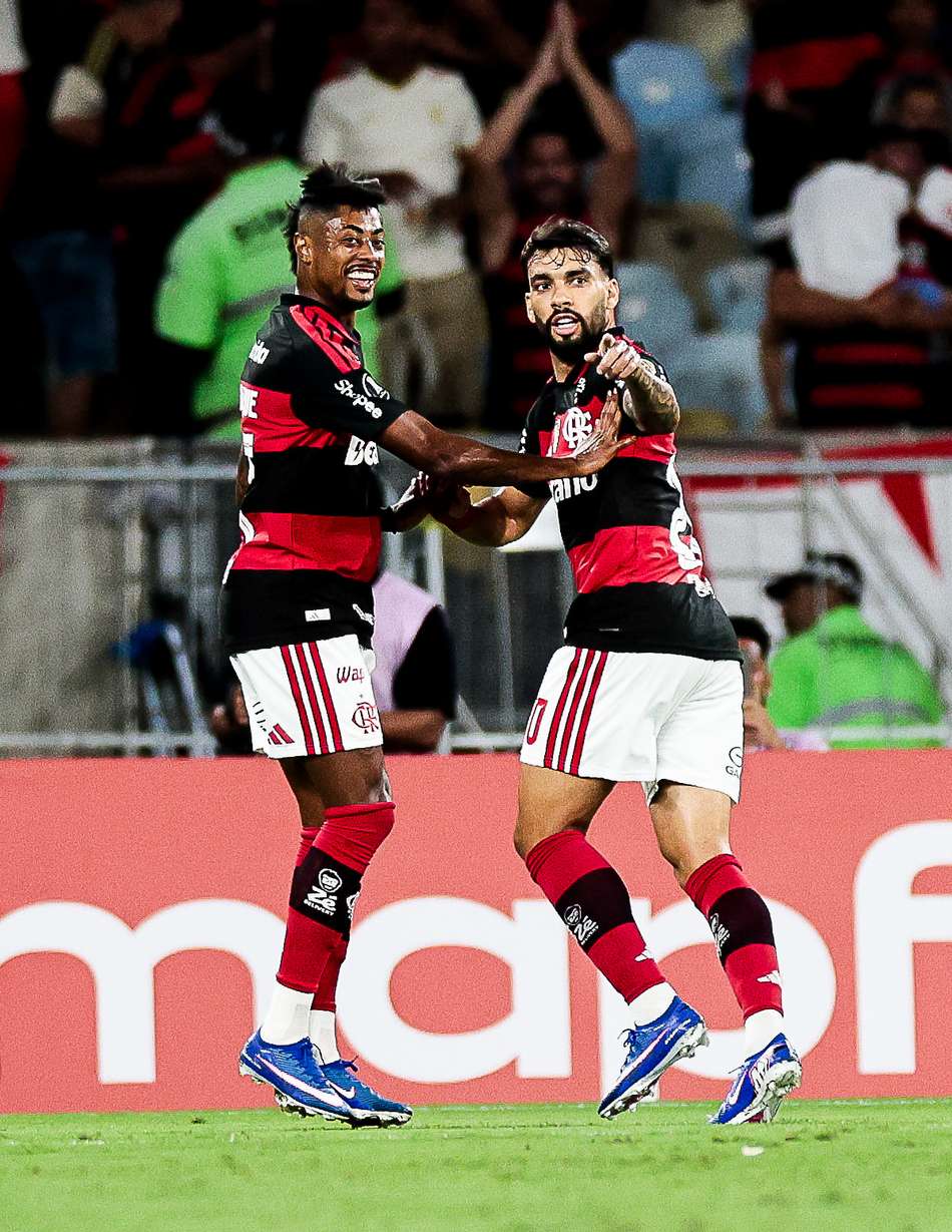 Dupla do Flamengo é exaltada após goleada (Foto: Gilvan de Souza/Flamengo)