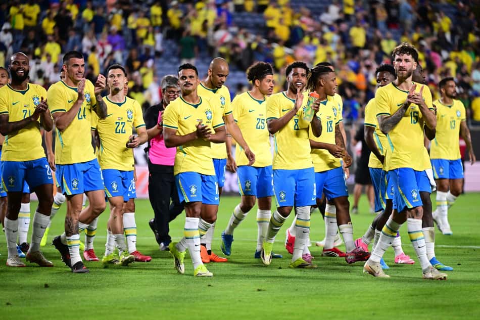 Seleção Brasileira comemora vitória sobre a Croácia por 3 a 1
