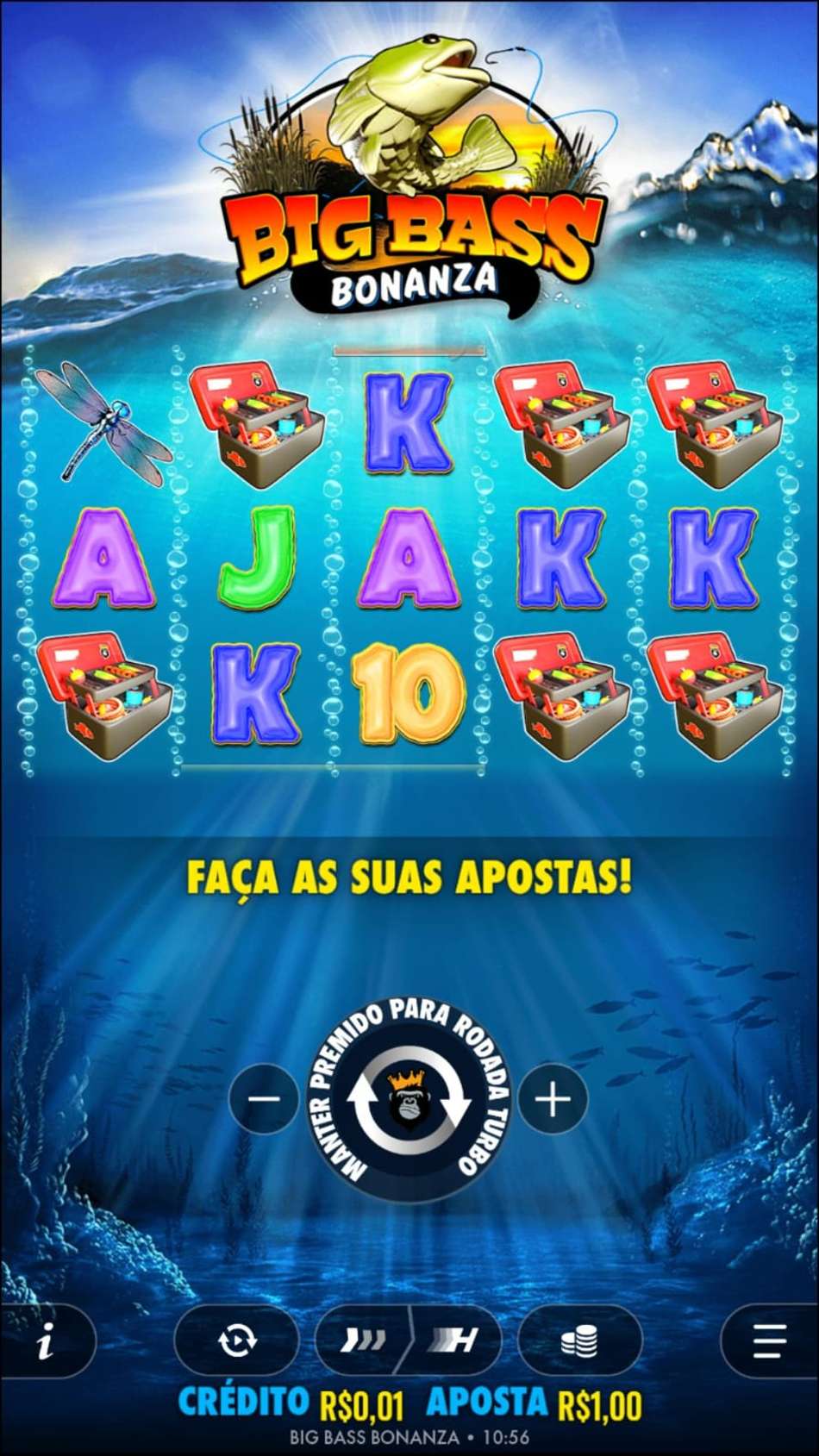 Captura de tela do jogo Big Bass Bonanza na Hiperbet.