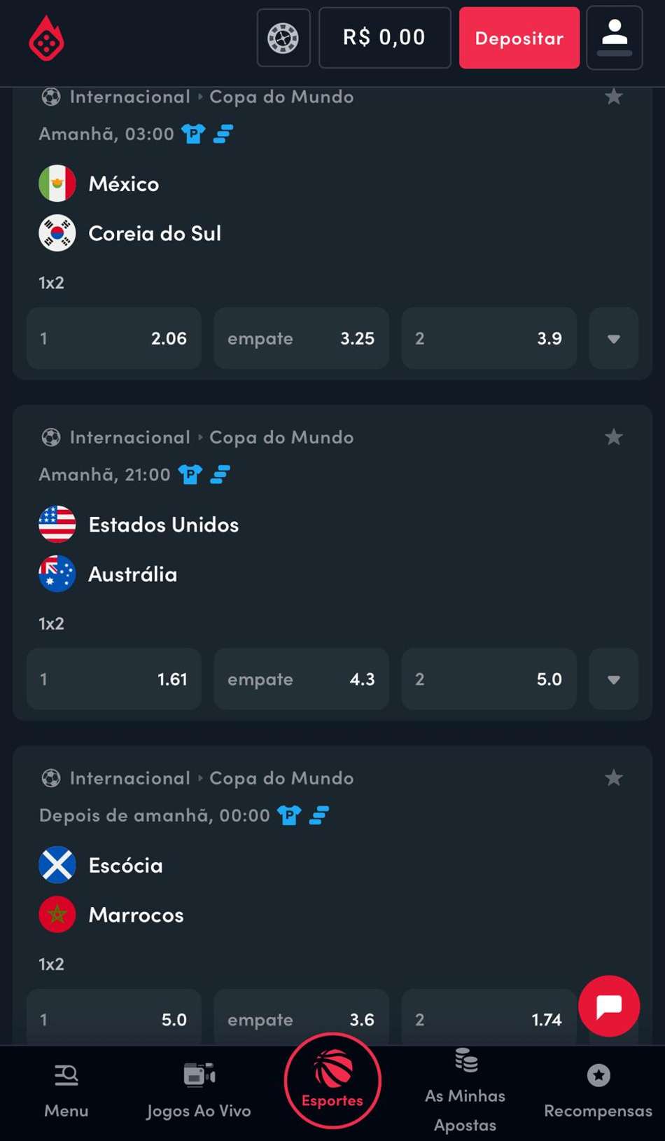 Captura de tela de jogos de futebol na Blaze com o Criar Aposta.